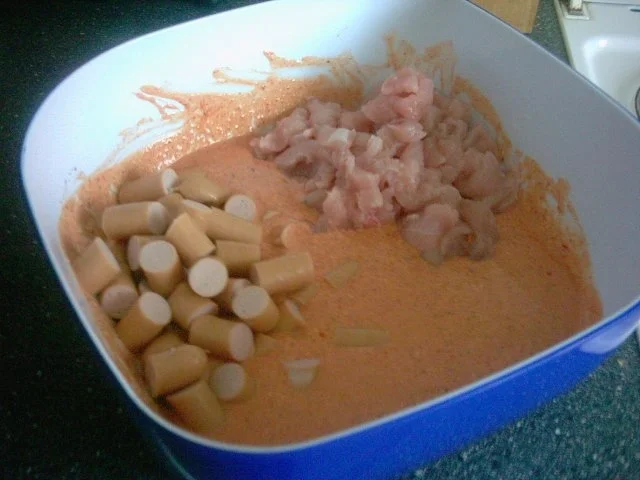 Putengeschnetzeltes und Würstchen in Taandorimarinade - Rezept - Bild Nr. 7