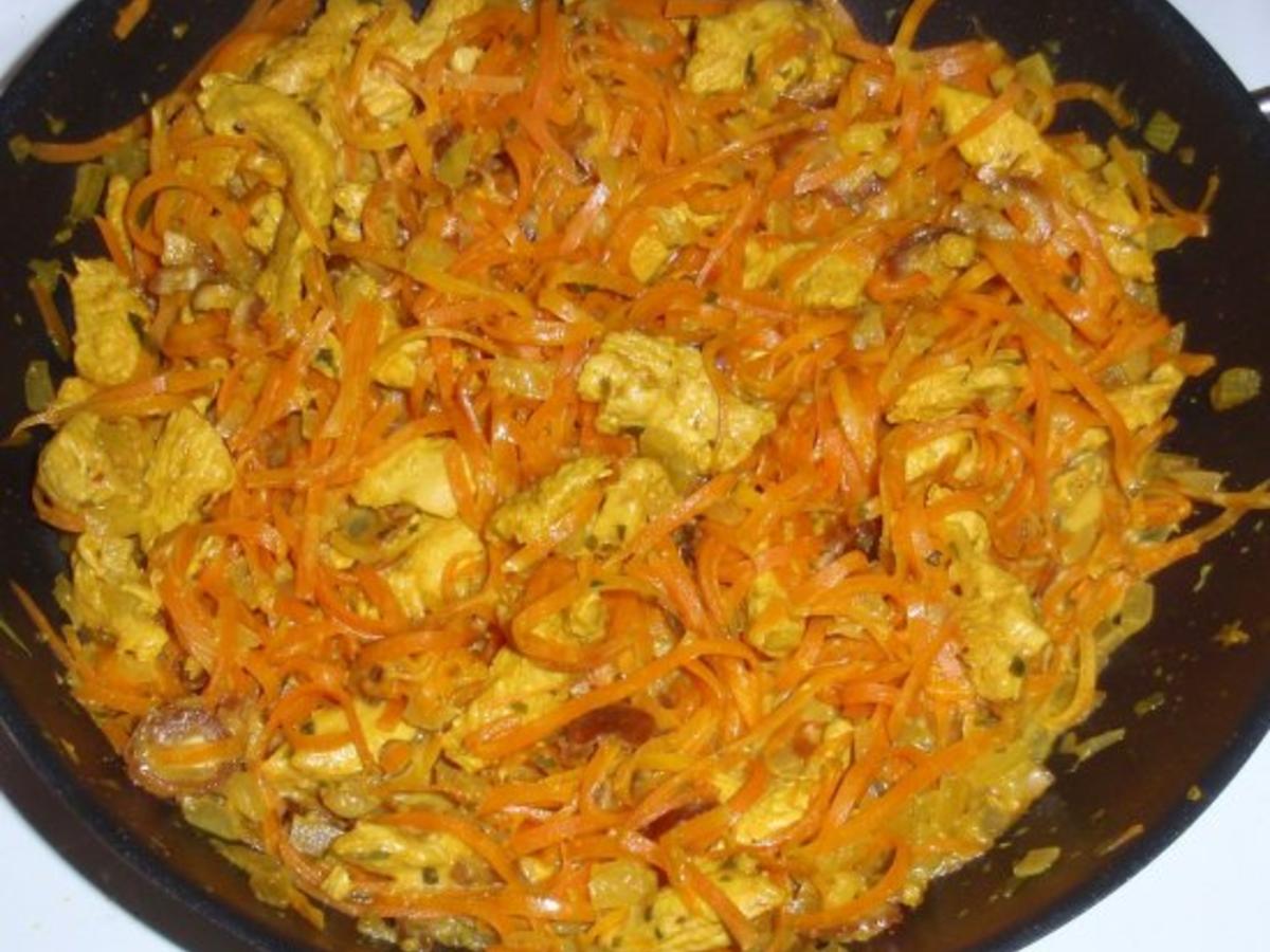 Hähnchenbruststreifen mit Spaghetti und Dattel Rahmsoße - einfach - 204 ...