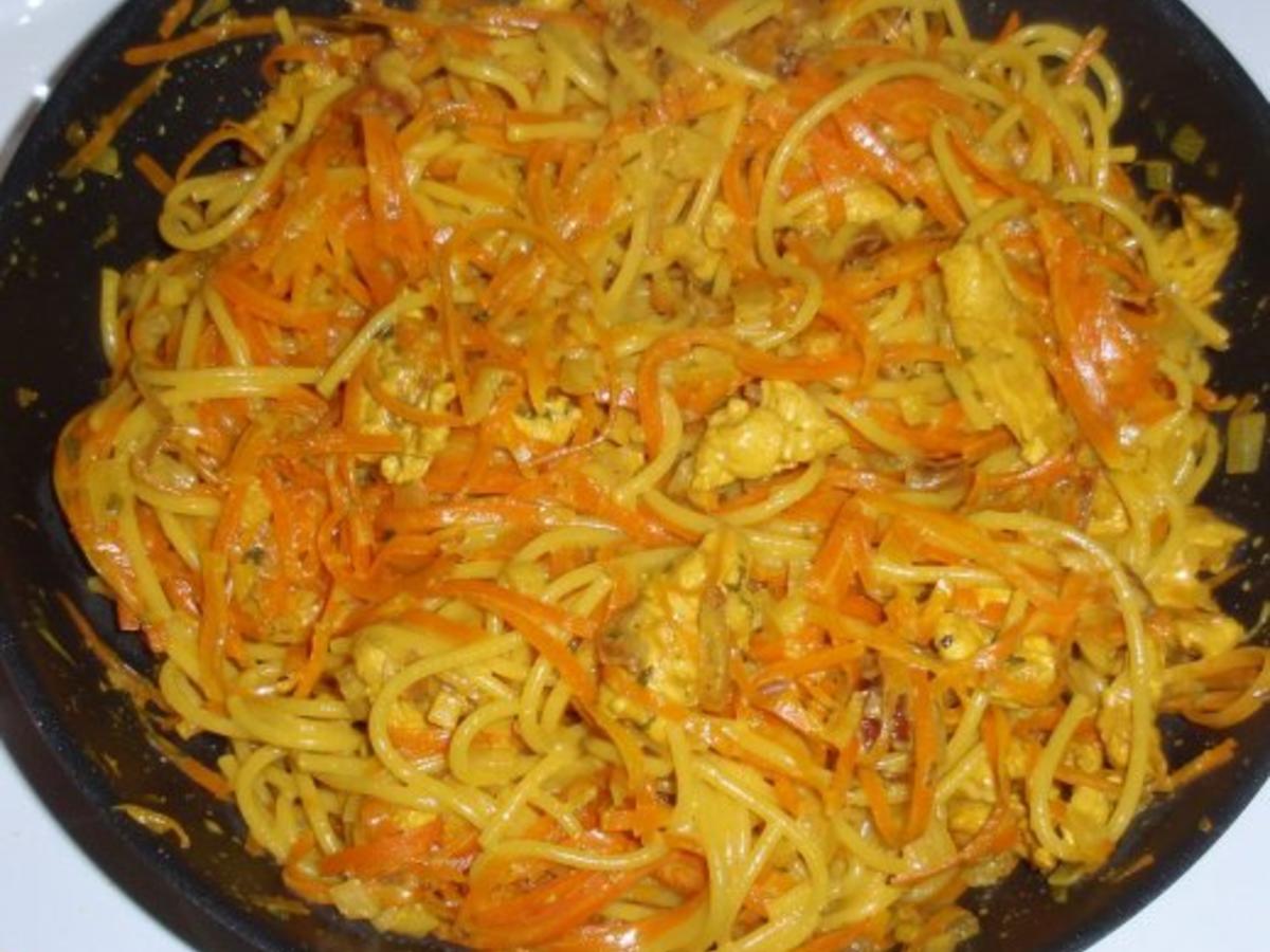 Hähnchenbruststreifen mit Spaghetti und Dattel Rahmsoße - einfach - 204 ...