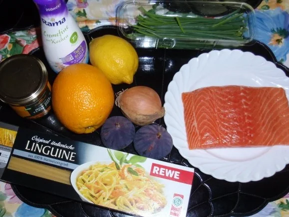Irischer Lachs mit Linguini und Feigen-Sahnesoße - Rezept - Bild Nr. 2