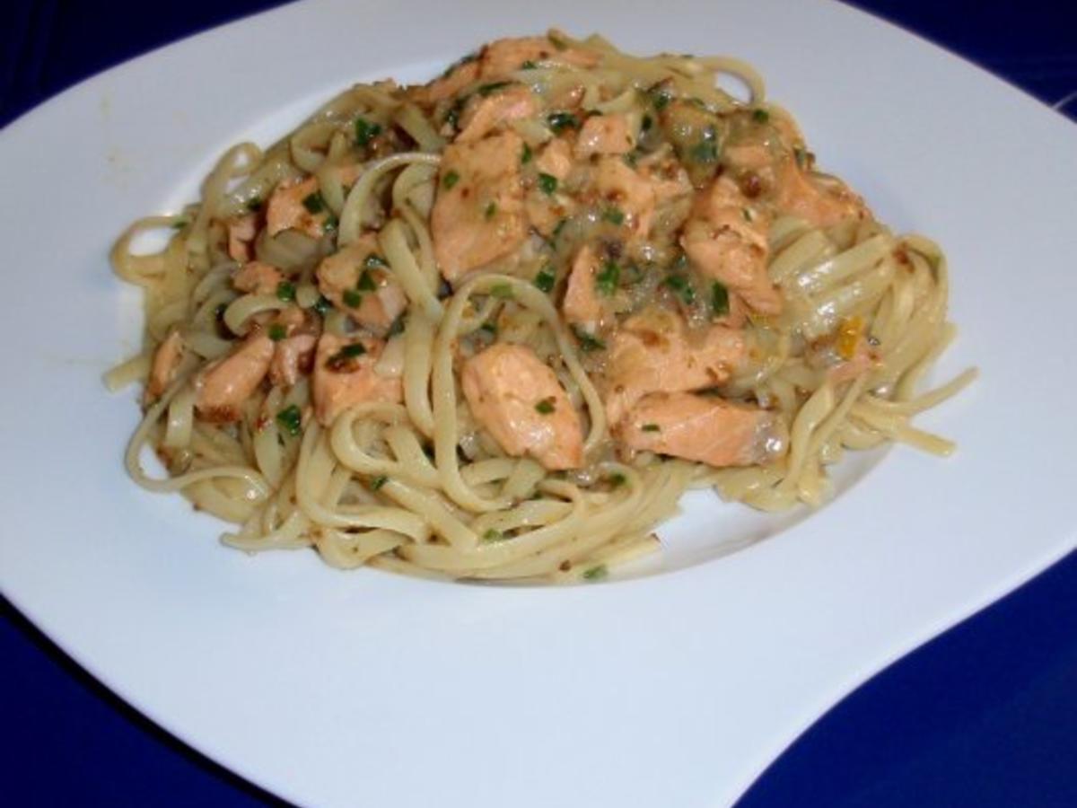 Irischer Lachs mit Linguini und Feigen Sahnesoße - schnell &amp; einfach ...