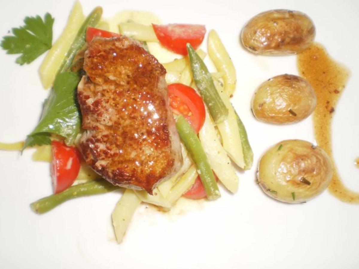 Kalbsfilet mit buntem Bohnengemüse - Rezept - Bild Nr. 2