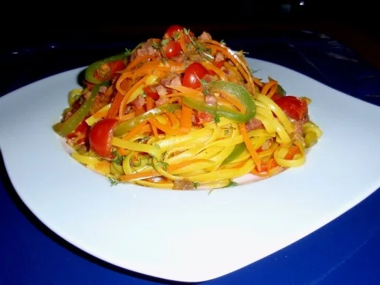 Rezept: Bunte Nudel-Gemüse-Pfanne Bild Nr. 14 Bunte Nudel-Gemüse-Pfanne - Rezept - Bild Nr. 14