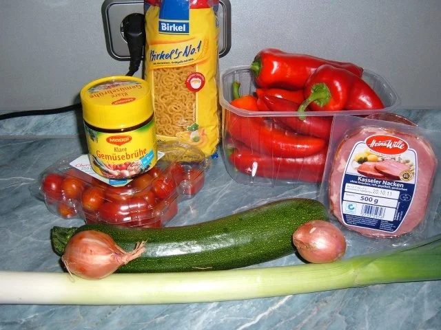 Eintopf : Gemüse mit Nudeln und Kasseler - Rezept - Bild Nr. 3