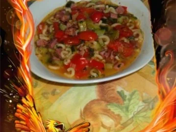 Eintopf : Gemüse mit Nudeln und Kasseler - Rezept