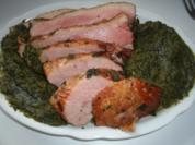 Dicke Räucherrippe mit Grünkohlpüree - Rezept