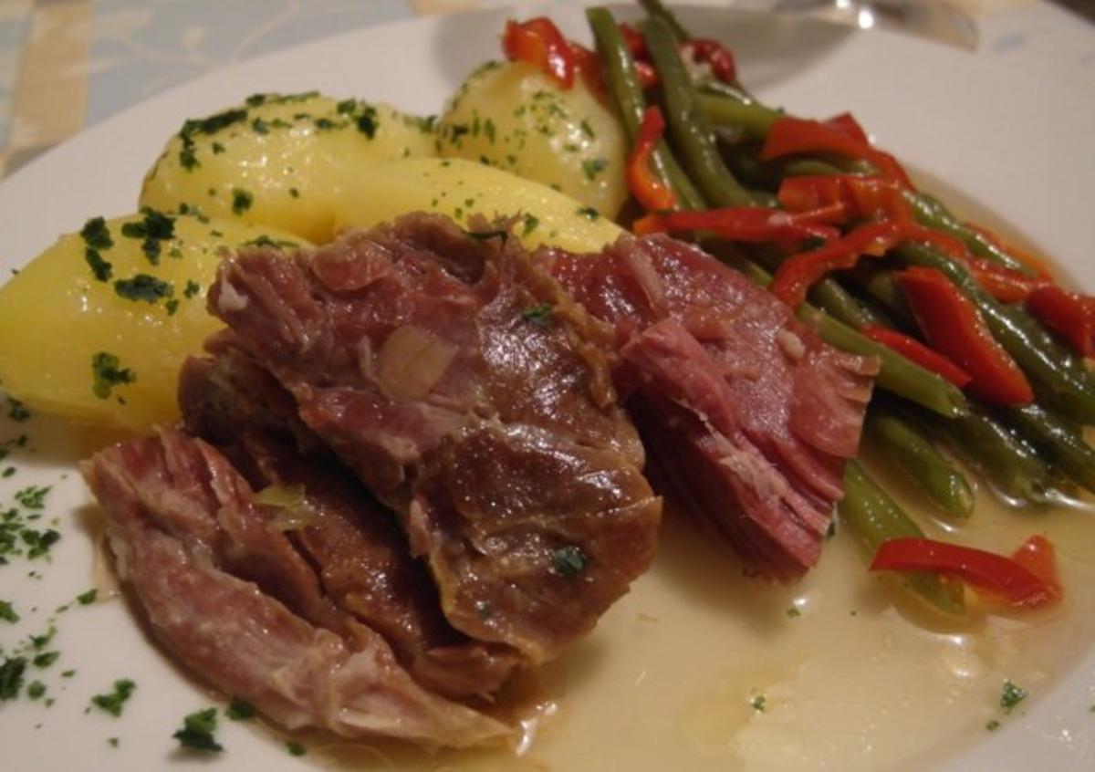 Parmaschinken mit Bohnen - Rezept