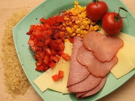 Reis-Mais-Mix-fix-Salat mit Paprika und Schinken ..und so - Rezept - Bild Nr. 2