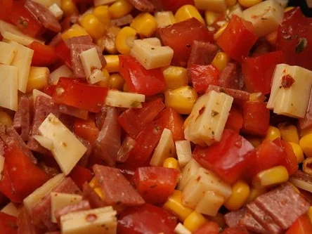 Reis-Mais-Mix-fix-Salat mit Paprika und Schinken ..und so - Rezept - Bild Nr. 3