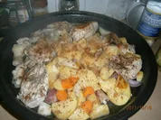 Hähnchen gebraten mit Kartoffeln und Zimt - Rezept