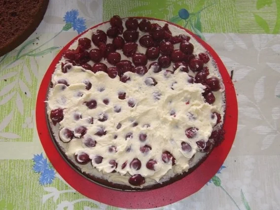 Rezept: Buttercreme-Schoko-Torte mit Kirschen Bild Nr. 6 Buttercreme-Schoko-Torte mit Kirschen - Rezept - Bild Nr. 6