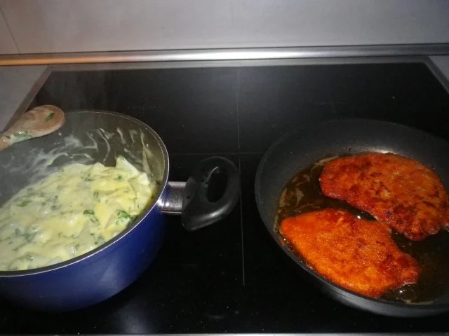 Rezept: Käse - Rahm - Kohlrabi mit Schnitzel Bild Nr. 2 Käse - Rahm - Kohlrabi mit Schnitzel - Rezept - Bild Nr. 2