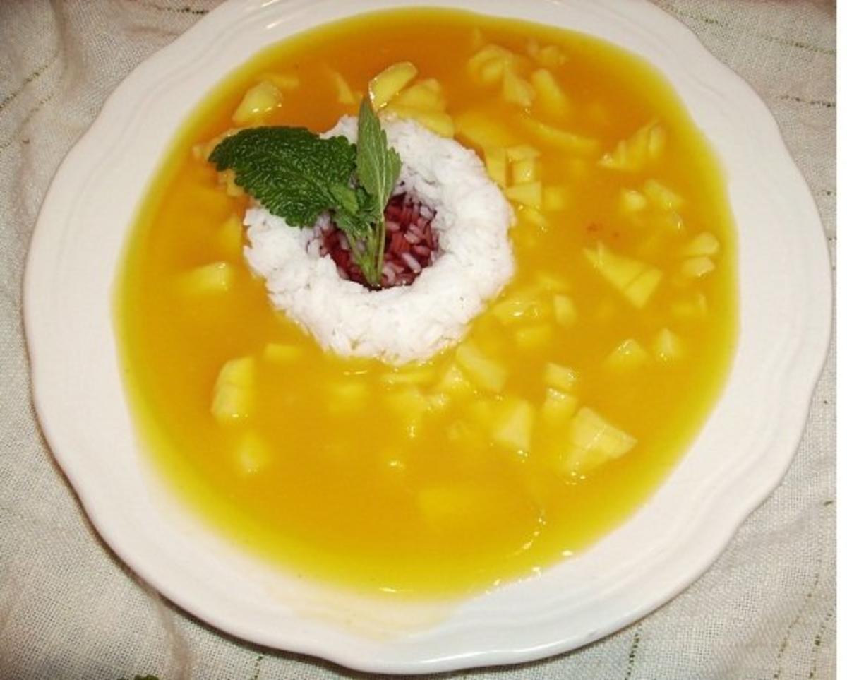 Mango-Suppe mit Reis, kalt und warm - Rezept - Bild Nr. 2