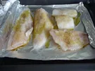 Fisch : Rotbarsch und Hechtstücke in Folie aus dem Backofen - Rezept