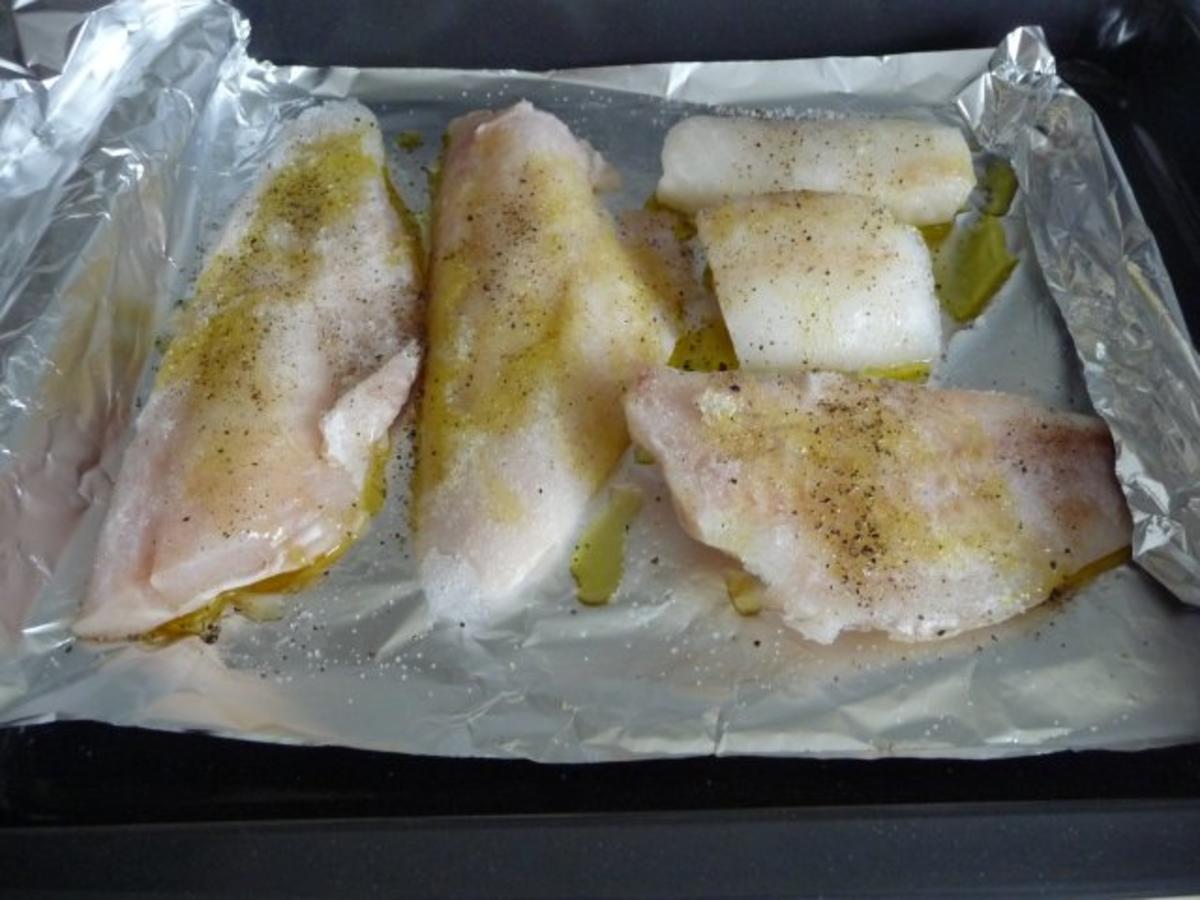 Bilder für Fisch : Rotbarsch und Hechtstücke in Folie aus dem Backofen - Rezept