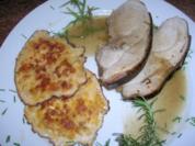 glasierte Spanferkelkeule mit Maisküchlein - Rezept