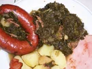 Rezept: Grünkohl mit Bregenwurst und Kasseler mit Salzkartoffeln......... Grünkohl mit Bregenwurst und Kasseler mit Salzkartoffeln......... - Rezept