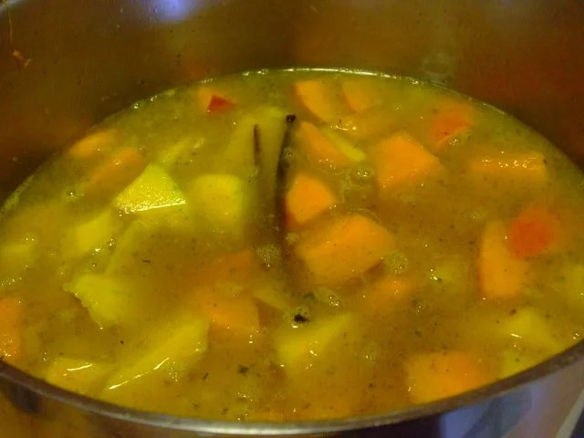 Rezept: Kürbis-Kartoffel-Suppe mit Vanille, Ingwer und Orange Bild Nr. 4 Kürbis-Kartoffel-Suppe mit Vanille, Ingwer und Orange - Rezept - Bild Nr. 4