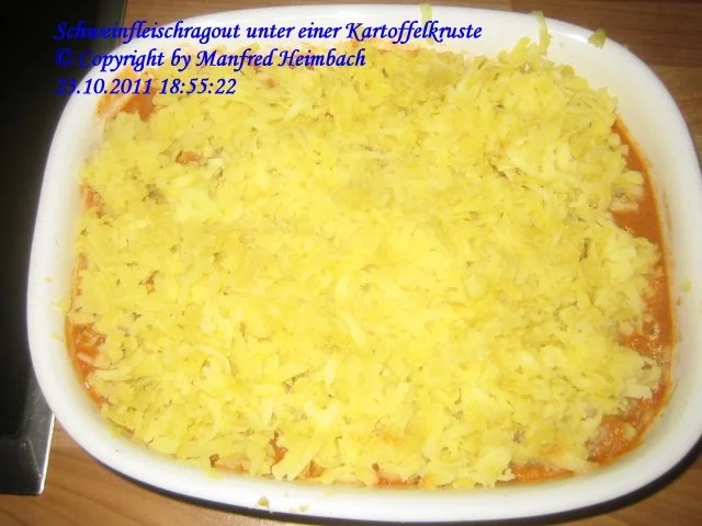 Ragout – Schweinfleischragout unter einer Kartoffelkruste - Rezept - Bild Nr. 2