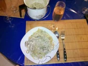 Rezept: Fisch: Meeresfrรผchte-Sahne auf Spaghettis Fisch: Meeresfrรผchte-Sahne auf Spaghettis - Rezept