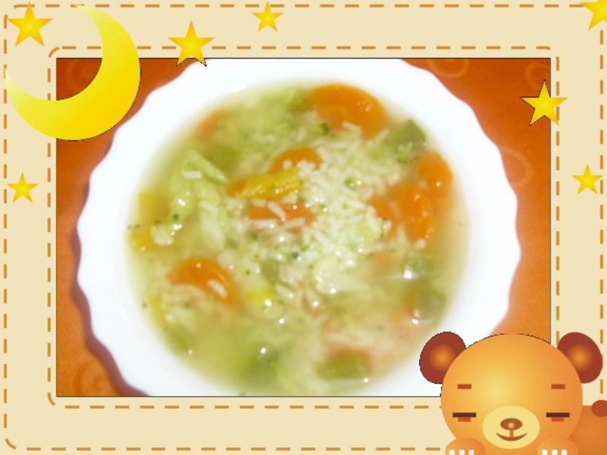 Gemüsesuppe mit Reis - Rezept