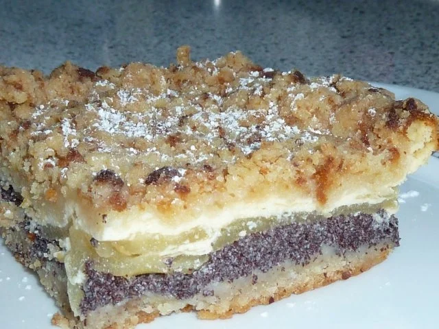 Apfel-Blechkuchen mit Pudding und Mohn - Rezept - Bild Nr. 9