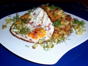 Sahniges Bauernmahl mit Spiegeleier - Rezept