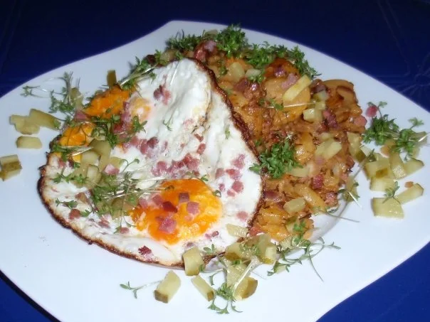 Sahniges Bauernmahl mit Spiegeleier - Rezept - Bild Nr. 8