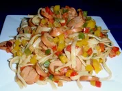 Würstl-Paprika-Nudeltopf - Rezept