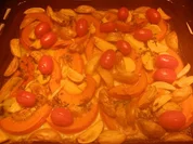 Kürbis-Kartoffelgemüse aus dem Backofen - Rezept