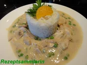 Geflügel:   HÜHNERFRIKASSEE an Safranreis - Rezept
