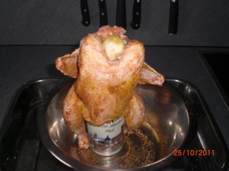 Hähnchen auf Bierdose gebacken - Rezept - kochbar.de