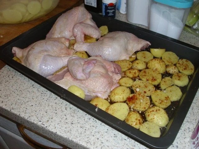 Hähnchen auf Kartoffel-Bohnen-Salat - Rezept - Bild Nr. 4