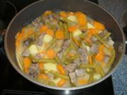 Bohnen-Karotten-Kartoffeleintopf mit Rindfleisch - Rezept