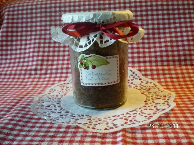 Rezept: Rotweinkuchen im Glas Rotweinkuchen im Glas - Rezept