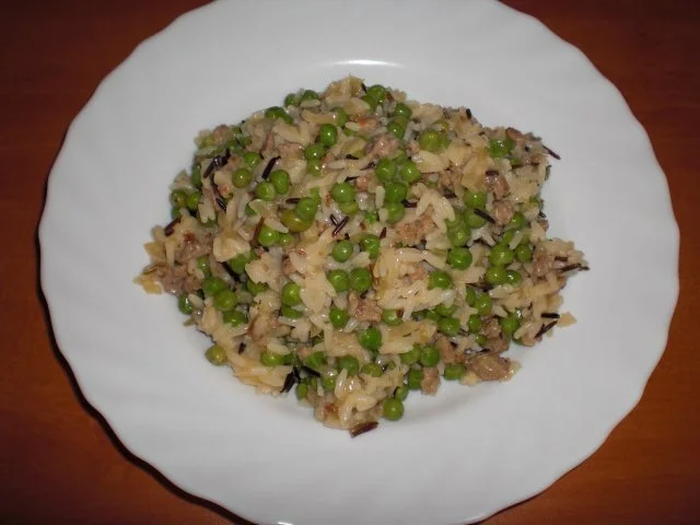 Reispfanne mit Hack und Erbsen - Rezept