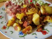 Bratkartoffeln mit Kümmelsülze und Remouladensosse - Rezept