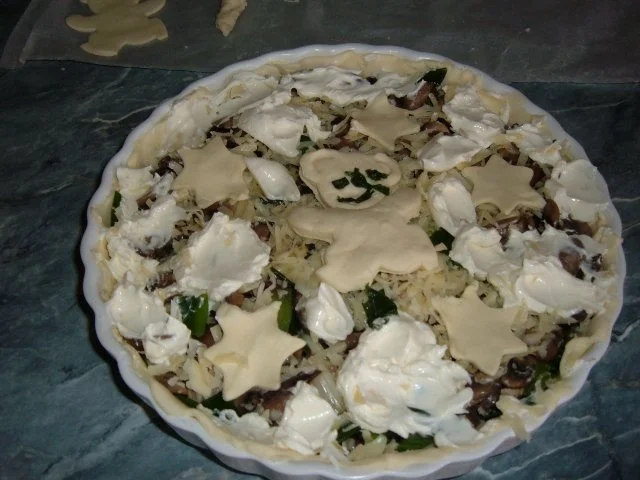 Blätterteig : Tarte mit Champignons und Käse - Rezept - Bild Nr. 2