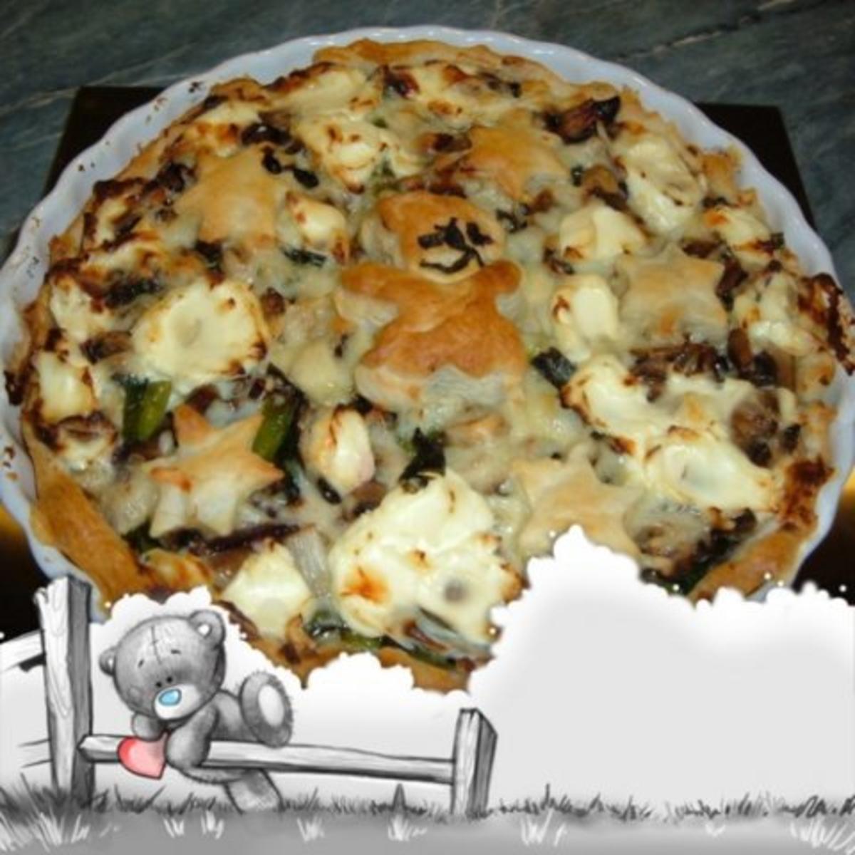 Bilder für Blätterteig : Tarte mit Champignons und Käse - Rezept