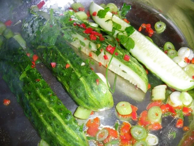 Gegrillte Blutwurst mit Gurkengemüse - Rezept - Bild Nr. 3