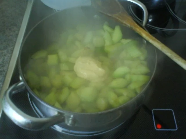 Rezept: Senfschmorgurken mit Kräuterkartoffelspalten Bild Nr. 9 Senfschmorgurken mit Kräuterkartoffelspalten - Rezept - Bild Nr. 9