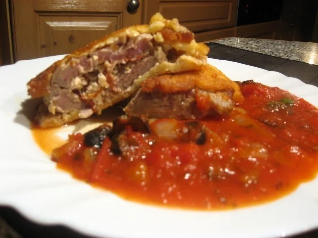 Piccata - gefüllt - mit Tomaten-Olivensoße - Rezept - Bild Nr. 2