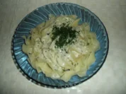 Bandnudeln mit Frischkäsesauce und Kresse - Rezept