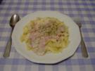 Bandnudeln mit Pilz-Schinken-Käsesoße - Rezept