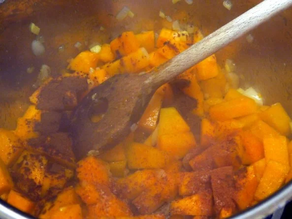 Hähnchenbrust auf Kürbis-.Tomaten-Sauce mit Basmatireis - Rezept - Bild Nr. 4