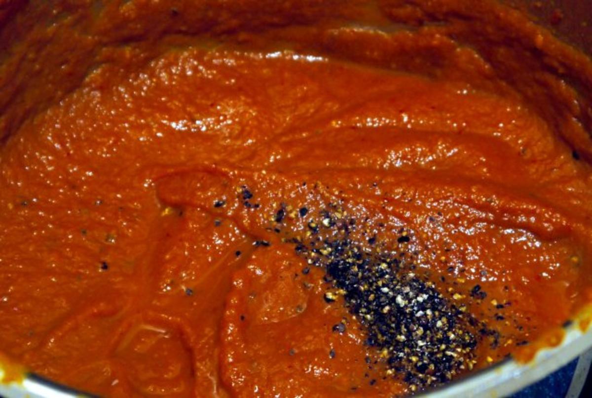 Hähnchenbrust auf Kürbis-.Tomaten-Sauce mit Basmatireis - Rezept - Bild Nr. 7