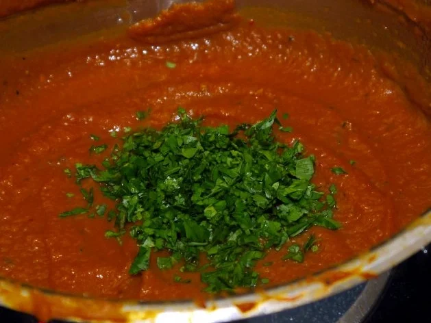 Hähnchenbrust auf Kürbis-.Tomaten-Sauce mit Basmatireis - Rezept - Bild Nr. 8