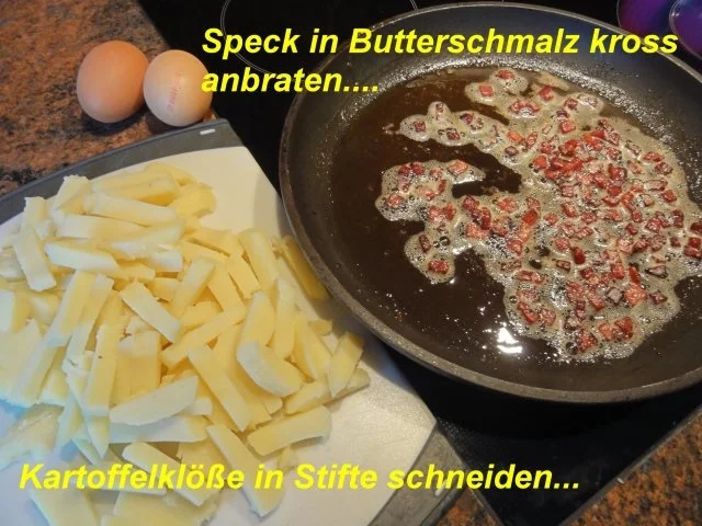 Snack:   KLOßSTIFTE mit Speck + Ei - Rezept - Bild Nr. 2