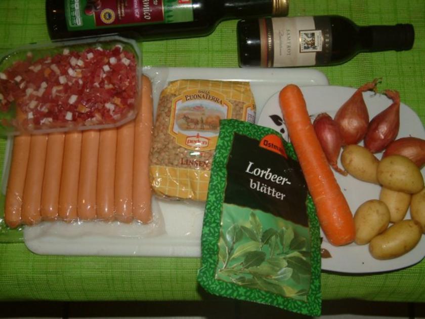 Schwäbische Linsen mit Spätzle und Saitenwürstle - Rezept - kochbar.de