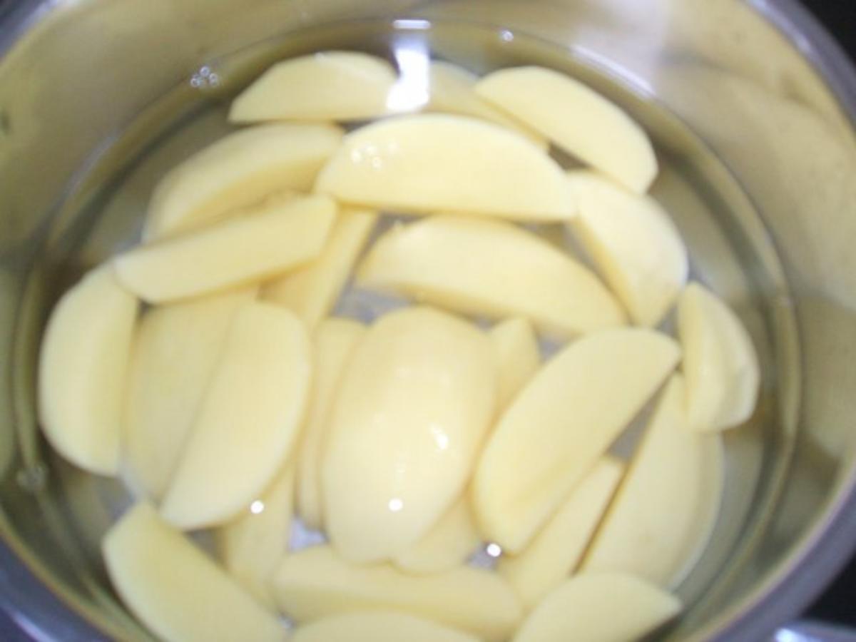 Kabeljau in Butter gebraten mit Kartoffelspalten  Orangen-Sahnesoße - Rezept - Bild Nr. 4